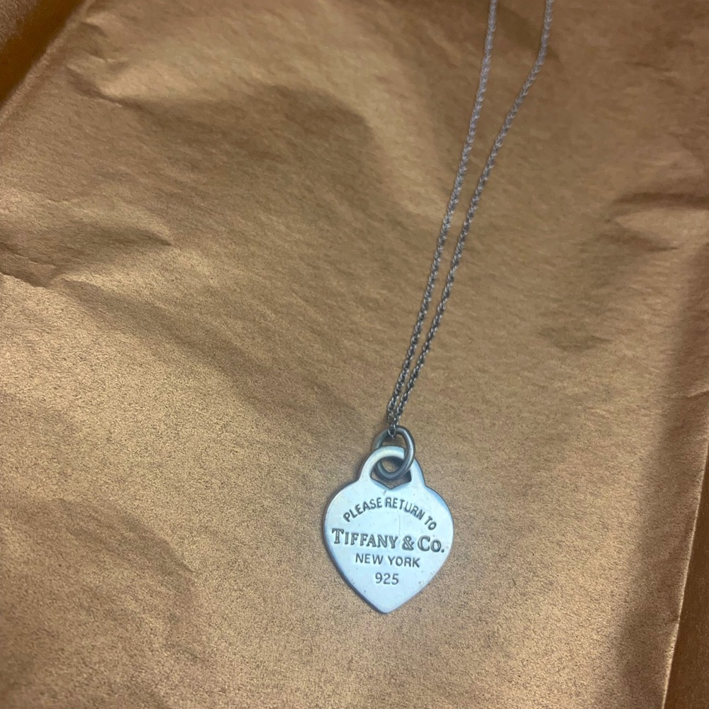 Sterling Silver Enamel Return To Tiffany Heart Pendant Necklace